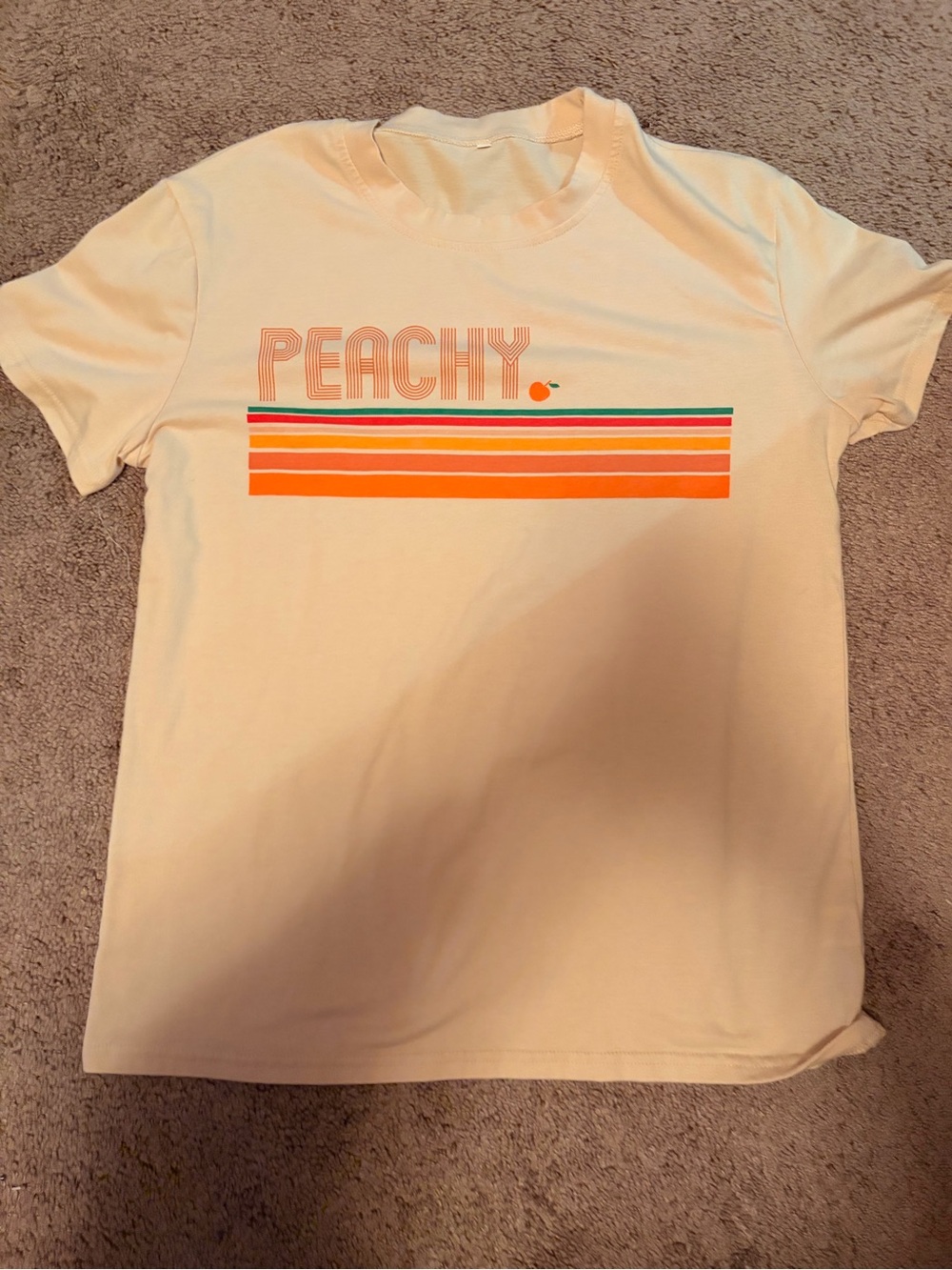 Peachy Graphic Short Sleeve Tee in Peach